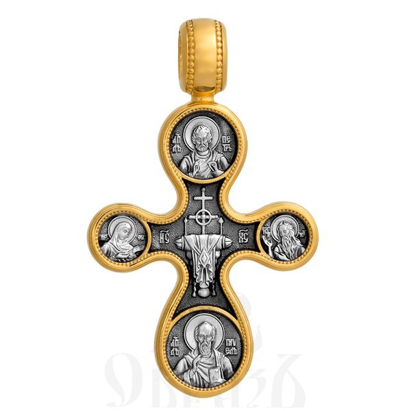 крест «этимасия. восемь святых», серебро 925 проба с золочением (арт. 101.059)